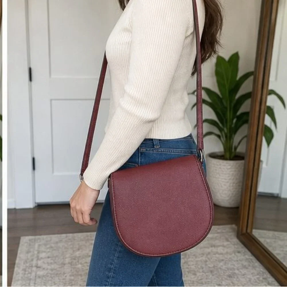 Merlot Saffiano Crossbody Bag